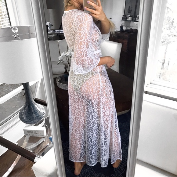 🆕 WHITE LACE MAXI BEACH KIMONO! - Picture 4 of 10